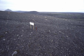 Horft til austurs í 625m y.s.  Kárahnjúkar sjást til vinstri